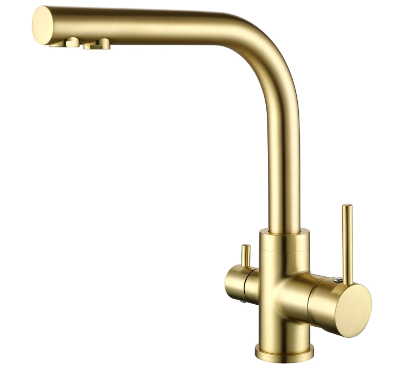 [2663L-G Gold] Смеситель кухонный 3 в 1 Helika Akvaduo 2663L-G Gold