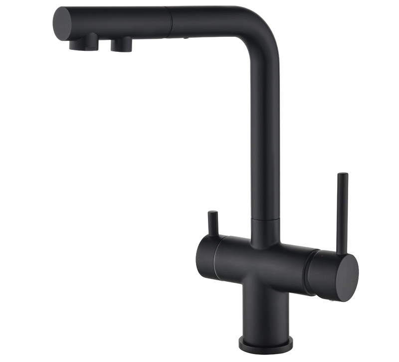 Helika 3 in 1 Faucet Akvaduo Plus 2683-MB Matte Black