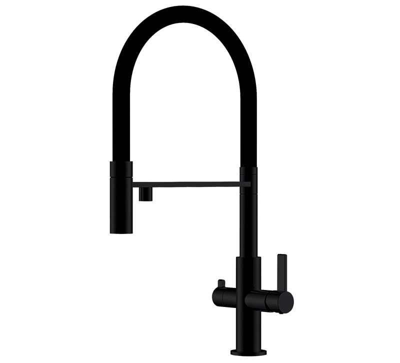 Смеситель кухонный 3 в 1 Helika Soifos 7763-MB Matte Black