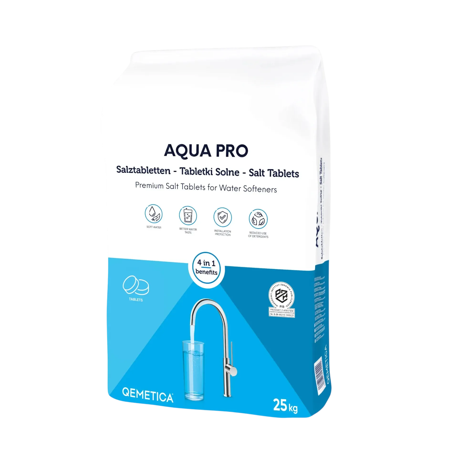 [Ciech25] Qemetica Aqua Pro Salt Tablets for Water Softeners 25 kg